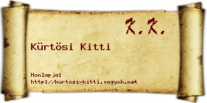 Kürtösi Kitti névjegykártya